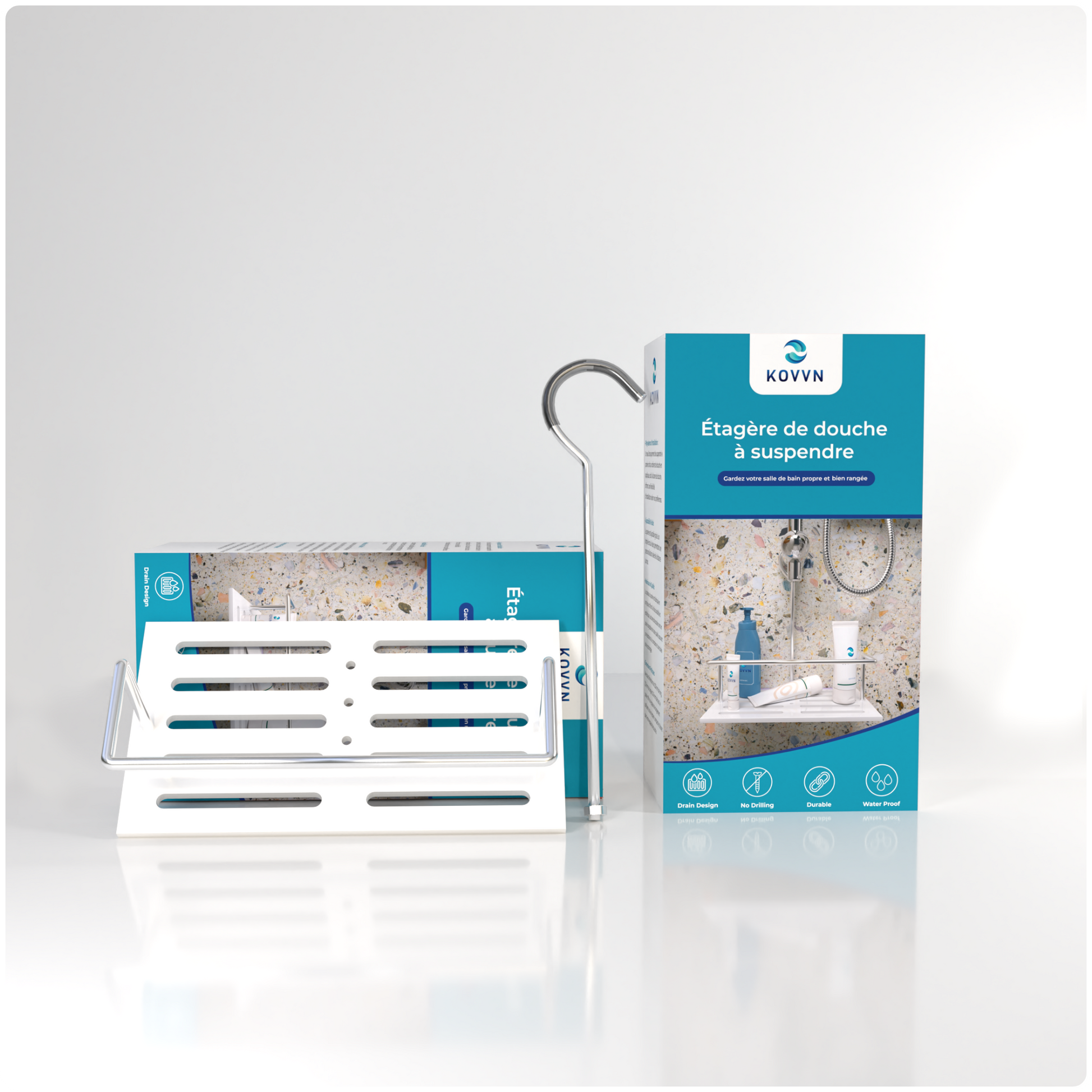 Étagère de douche à suspendre sans perçage - Kovvn