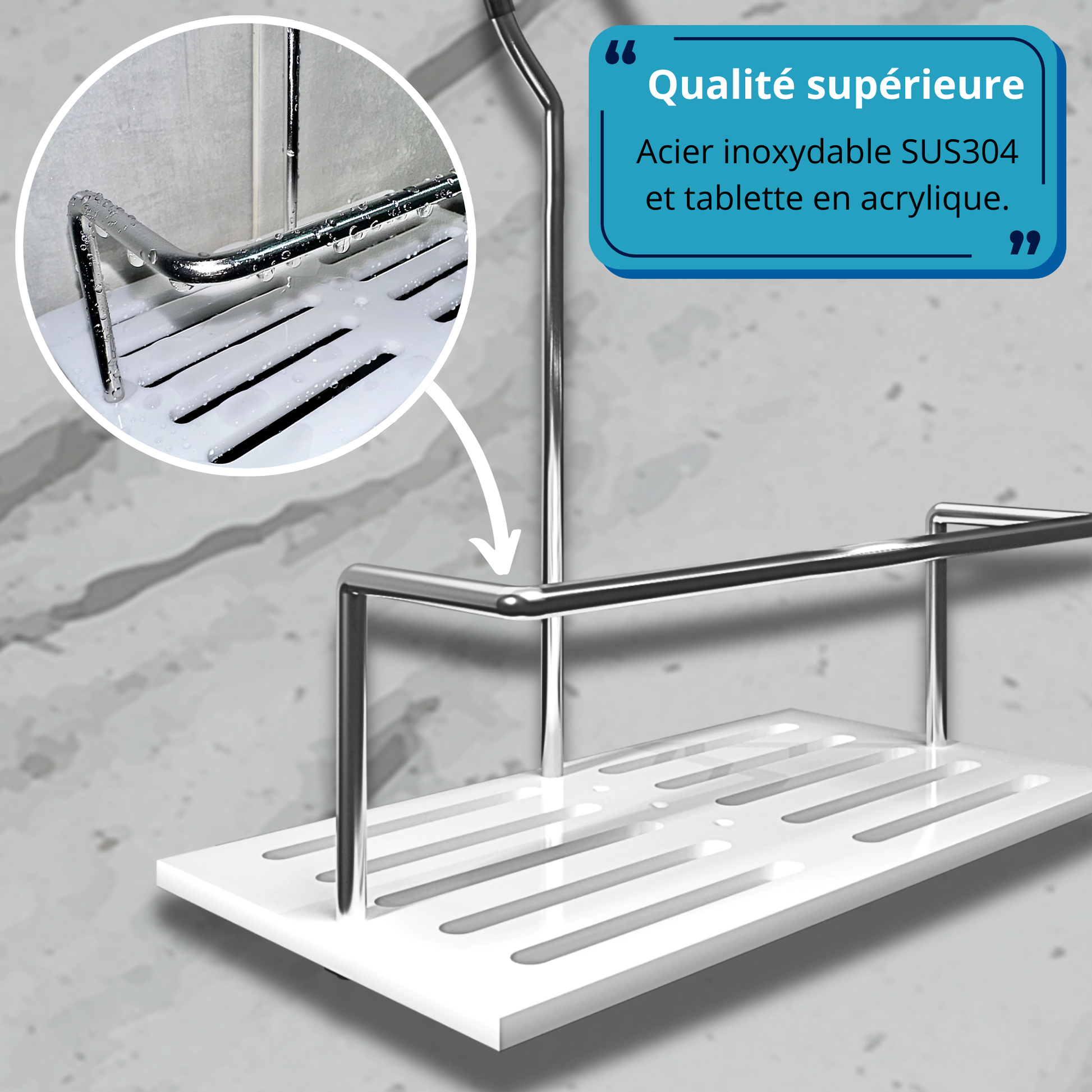 Étagère de douche à suspendre sans perçage - Kovvn